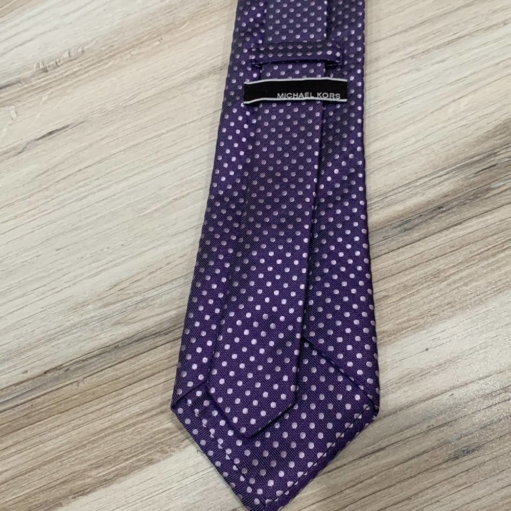 Michael Kors Purple Polka Dot Necktie - Picture 5 of 5